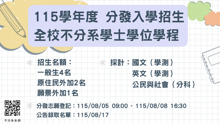 115學年度分發入學招生
